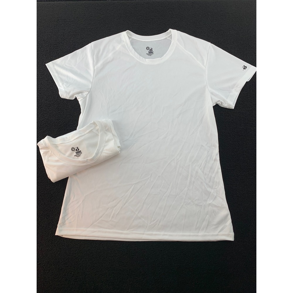 Lot of 2 Badger Sport‎ Ladies White Athletic T Shirt Performance Tee Size M